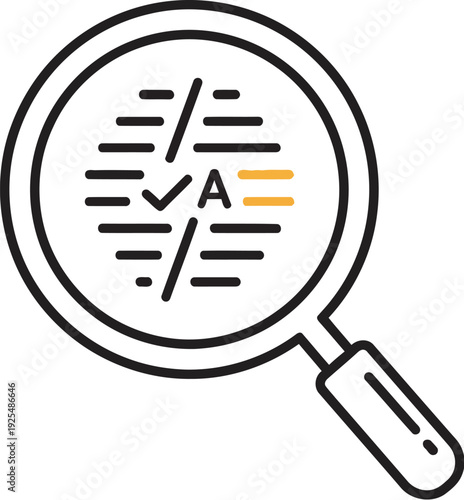 magnifying glass checking document checklist