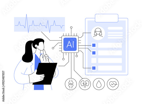 AI Medical Symptom Analysis abstract concept vector illustration.