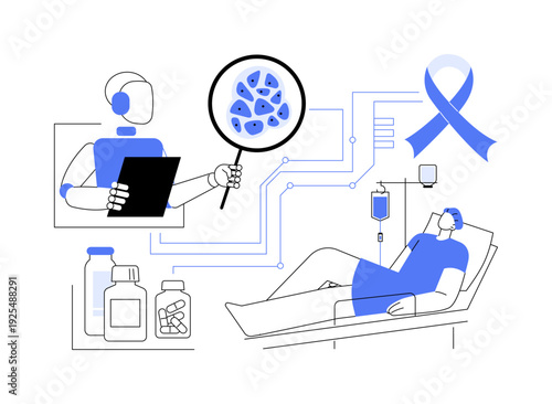 AI-Powered Personalized Cancer Treatment abstract concept vector illustration.