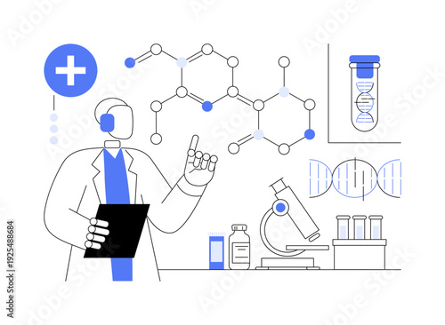 AI-Driven Drug Discovery abstract concept vector illustration.