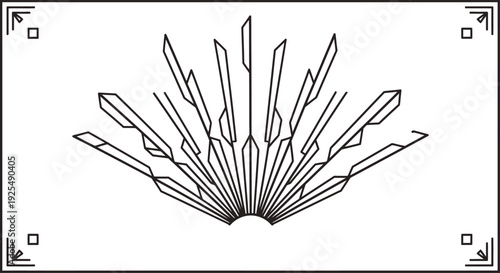 Geometric fanburst design with radiating crystals