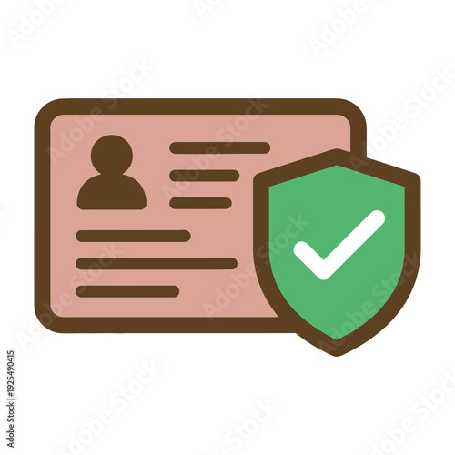Secure identity verification with protected personal document and green shield icon