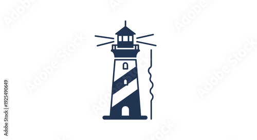 Lighthouse with Wave and Beacon Light