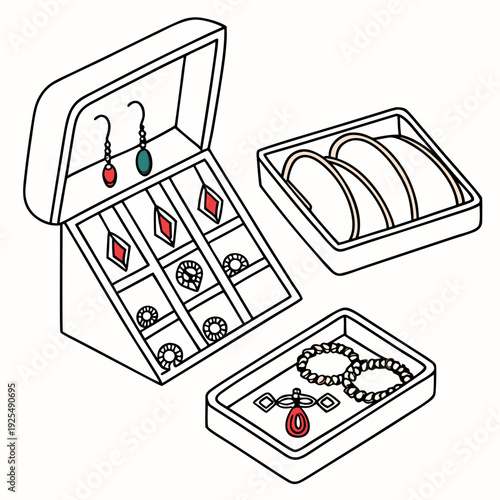 A set of watch parts and tools in a case