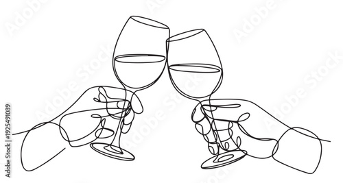 Hands Clinking Wine Glasses in Celebration