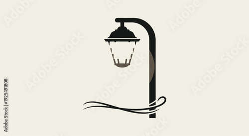 Street Lamp with Curling Light Post and Swirl Accent