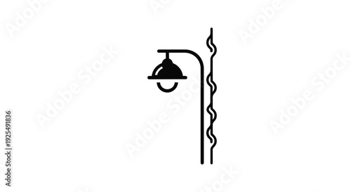 Street Lamp with Vining Trellis and Curved Arm
