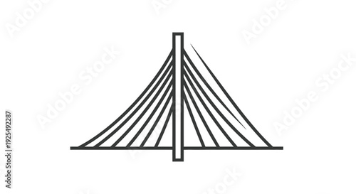 Cable-stayed bridge silhouette