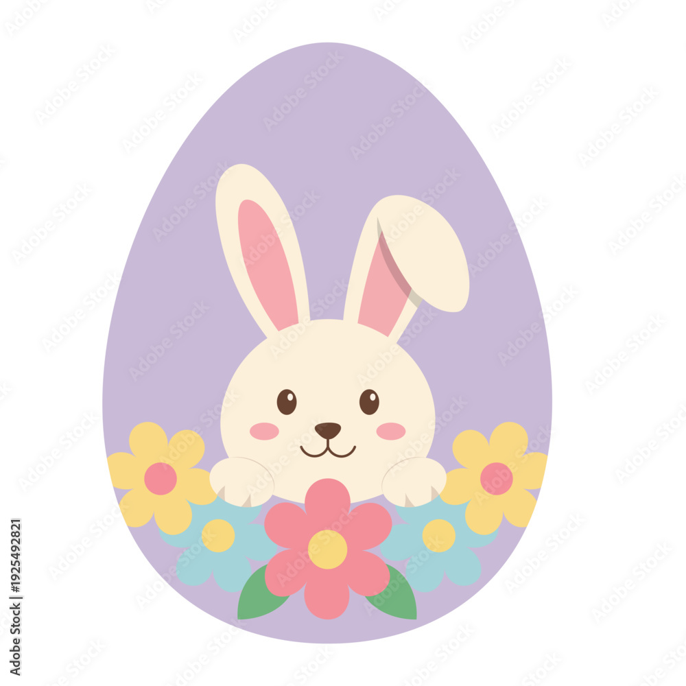 Fototapeta premium Cute Bunny Easter Egg