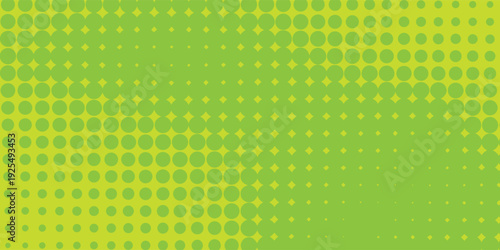 Dots halftone green color pattern gradient texture with technology digital background. Dots pop art comics with nature graphic design. vector illustration eps10