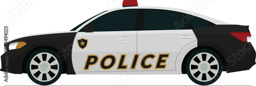 Law enforcement vehicle flat side view illustration