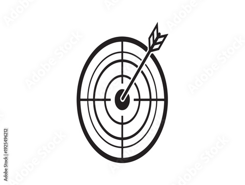 Bullseye target with arrow hit