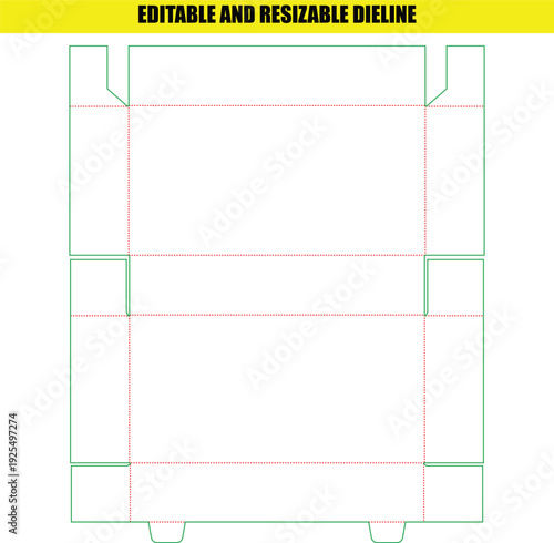 Tray Style Folding Box Dieline Template for Simple and Accessible Product Presentation