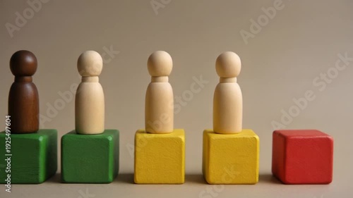 Diversity and Inclusion Concept with Colored Blocks and Peg Figures