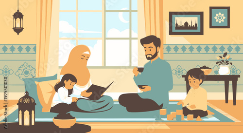 Family enjoying quality time together indoors.