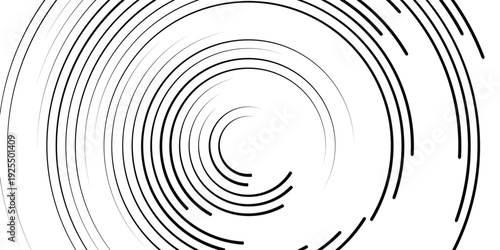 Spiral with gray colors lines as dynamic abstract vector background or logo or icon. Yin and Yang symbol.