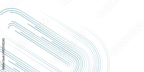 Blue white minimal round lines abstract futuristic tech background. Vector digital art banner design