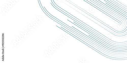 Blue white minimal round lines abstract futuristic tech background. Vector digital art banner design