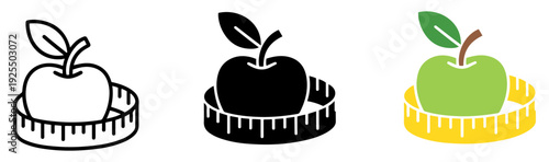 healthy diet fitness icon set