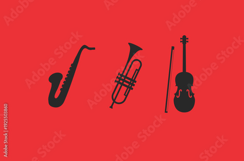 Three Musical Instruments Icon – Violin Included