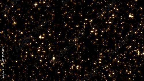 Gold Glowing Star Particles Slowly Moving Forward – Dense Luxury Abstract Background Seamless Loop 4K