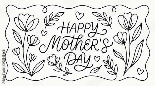 Happy Mother's Day floral design, perfect for expressing love and gratitude