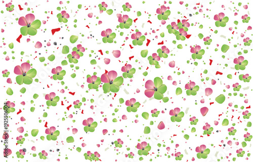 Hibiscus flowers are arranged in a beautiful, seamless pattern.