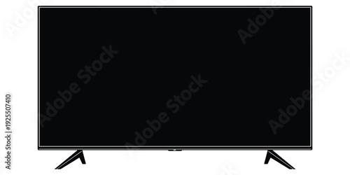 Television screen silhouette illustration, modern display artwork, electronic device design tribute, technology concept, digital viewing equipment theme flat vector illustration