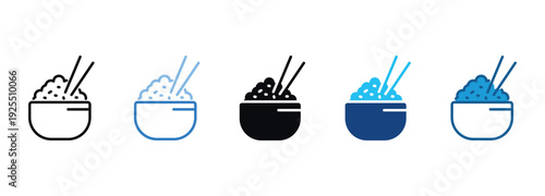 Rice Icon Set Multiple Style Of