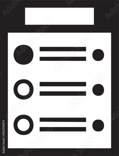 Ballot voting card silhouette, Black ballot voting card silhouette vector, isolated on white background.