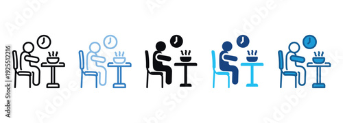 Dinner Icon Set Multiple Style Of