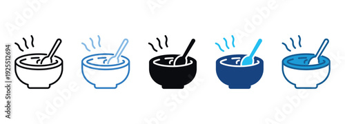 Soup Icon Set Multiple Style Of