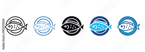 Fish Icon Set Multiple Style Of