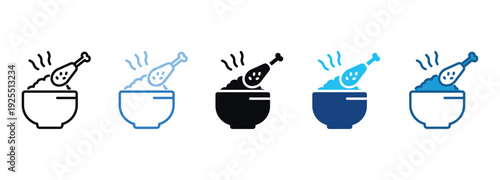 Chicken Icon Set Multiple Style Of