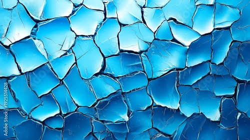 Icy Winter Floor with Cracks Set Against a Serene Blue Backdrop