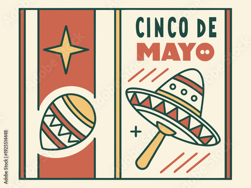 Cinco de Mayo Mexican Festival 5 de mayo celebration Cinco de Mayo holiday celebration illustration.