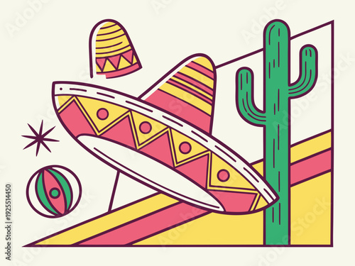 Cinco de Mayo Mexican Festival 5 de mayo celebration Cinco de Mayo holiday celebration illustration.