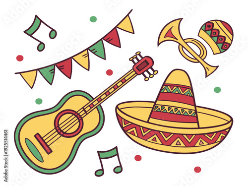 Cinco de Mayo Mexican Festival 5 de mayo celebration Cinco de Mayo holiday celebration illustration.