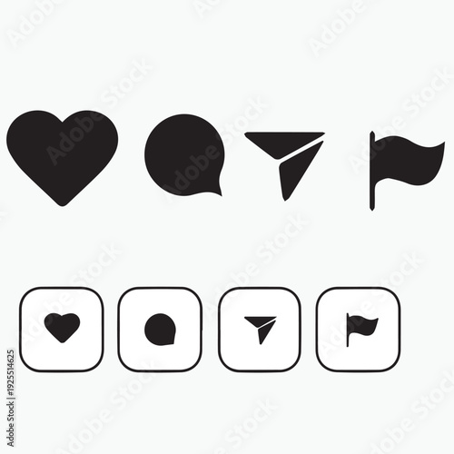 Glossy 3D vector illustration set featuring poker card symbols and heart icons in a black and red casino style design for web elements