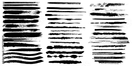 Wallpaper Mural Large Set of Grunge Ink Brush Strokes and Distressed Paint Textures. vector illustration Torontodigital.ca