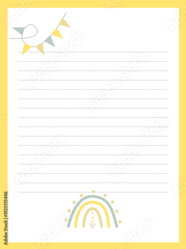 Foto A cute page for notes with a rainbow and flags