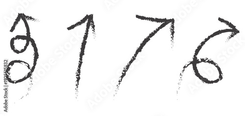 Hand-Drawn Arrow and Loop Shapes icon set . Curved and scribble arrow shape . vector illustration 