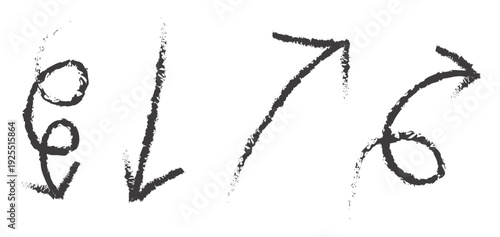 Hand-Drawn Arrow and Loop Shapes icon set . Curved and scribble arrow shape . vector illustration 