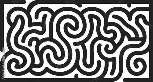 Abstract maze pattern background, complex labyrinth design creative lines art vector illustration wallpaper
