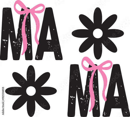 Mama Bow SVG PNG Cut Fill