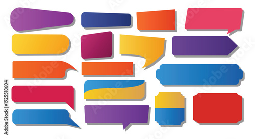 Flat geometric banner collection for information displays and minimalist website interface parts