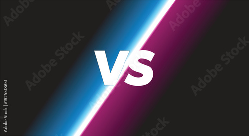 Versus background with neon light rays for competition events and versus match battle concepts