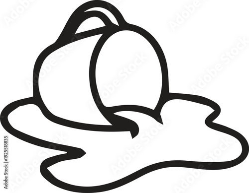 A simple line art illustration of a cup spilling liquid onto a surface