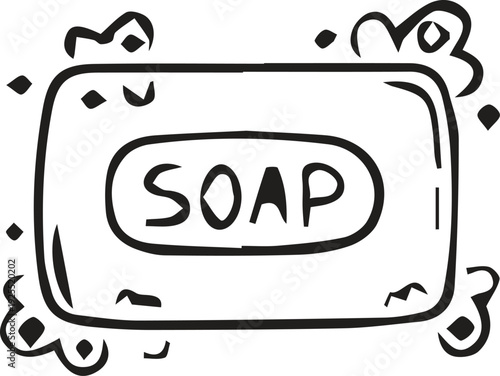 Hand drawn doodle of a bar of soap