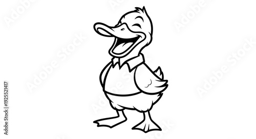 Happy Cartoon Duck Character Illustration.